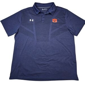Under Armour UA Auburn Tigers NCAA Navy Blue HEATGEAR Performance Polo, Size 2XL